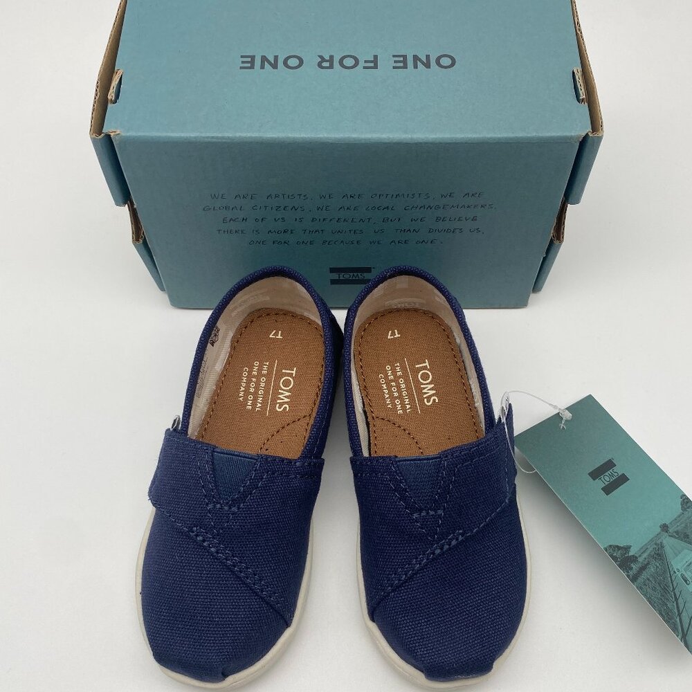 ☆HOT DEAL☆ TOMS TINY CLASSIC NAVY CANVAS US KIDS SIZE 7